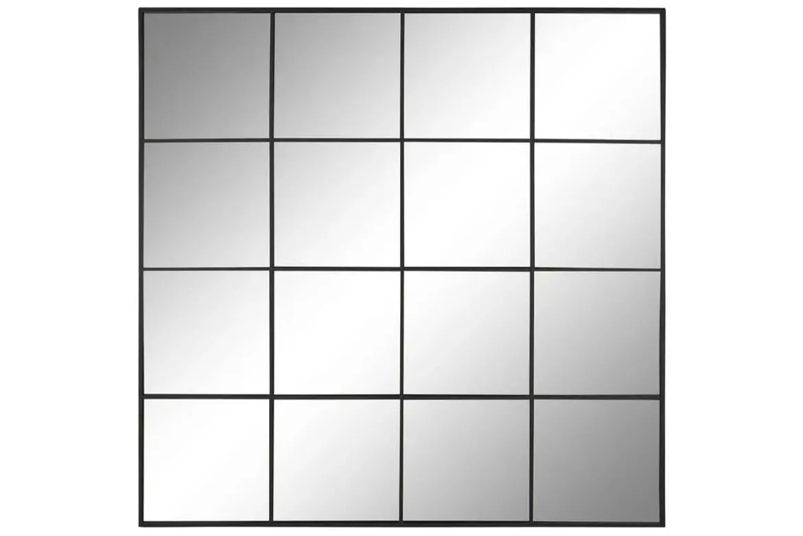 Espejo Cuadrado Decorativo en Hierro Negro 122 cm ES-218703