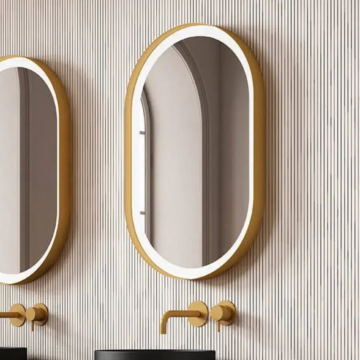 Espejo de Baño LED Retroiluminado en Dorado LOIRA T&A 073491
