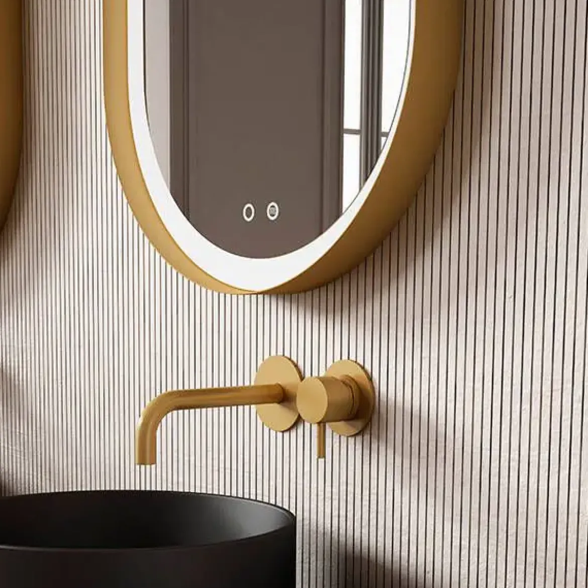 Espejo de Baño LED Retroiluminado en Dorado LOIRA T&A 073491