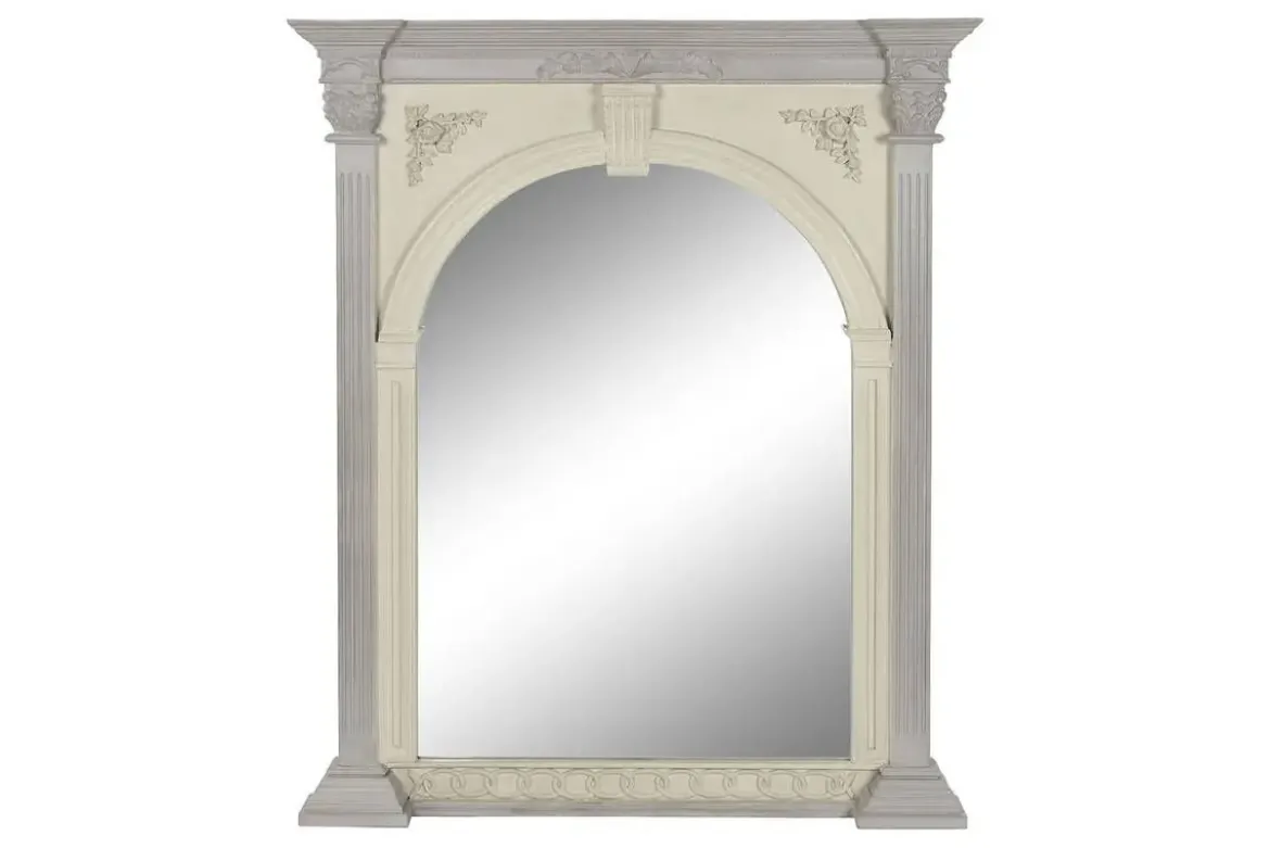 Espejo Decorativo de Mango Blanco para Pared ES-208760