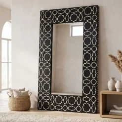 Espejo Decorativo de Mango con Detalles en Hueso MB-228445