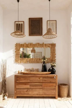 Espejo Decorativo de Mango Natural Troncos 3D ES-214914