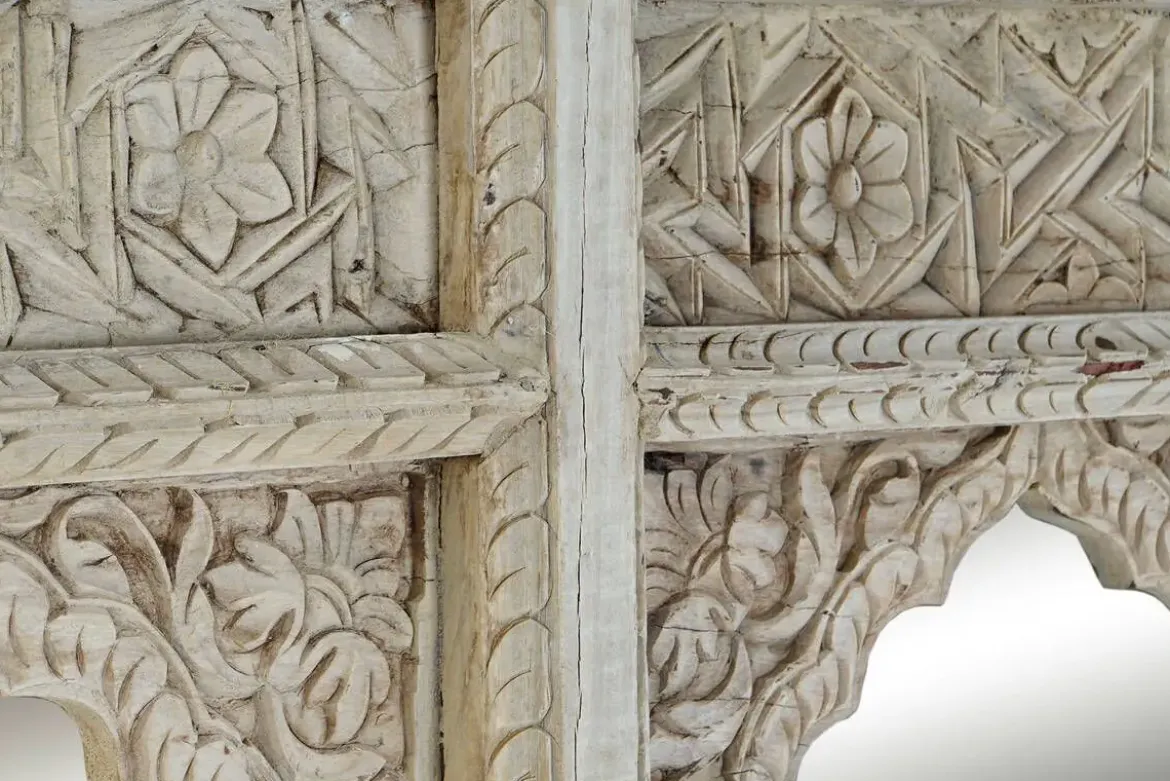 Espejo Decorativo de Teca Natural con Tallas Antiguas ES-216545