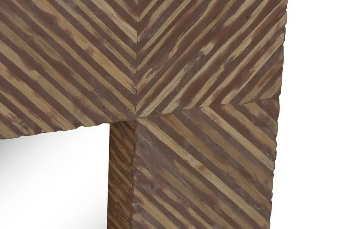Espejo de Pared de Bambú color Terracota ES-220085