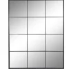 Espejo de Pared de Cristal y Hierro Negro de 90x120 cm ES-195697