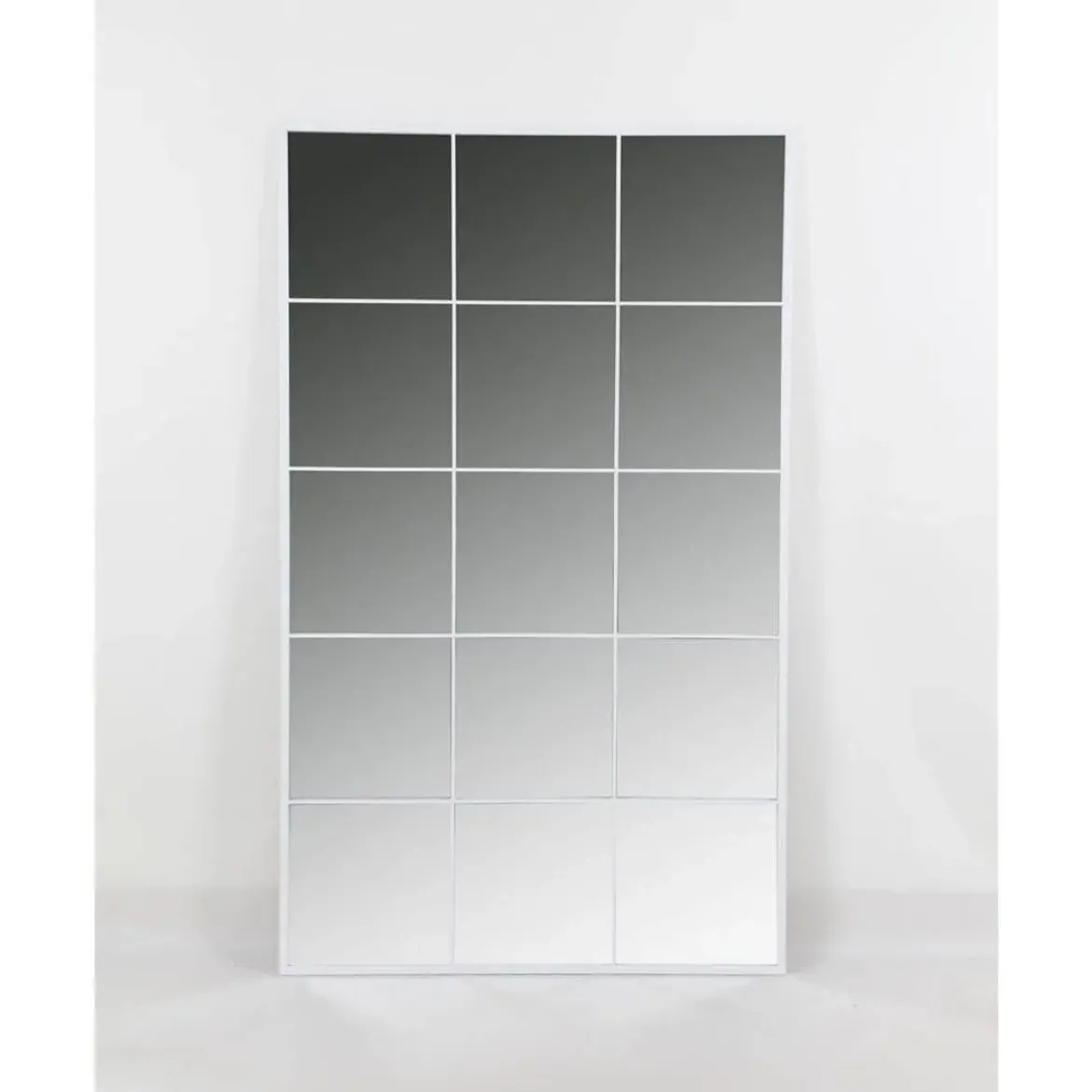 Espejo de Pared de Cristal y Hierro Blanco de 90x150 cm ES-204882