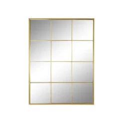 Espejo de Pared de Cristal y Hierro Dorado de 90x120 cm ES-198819