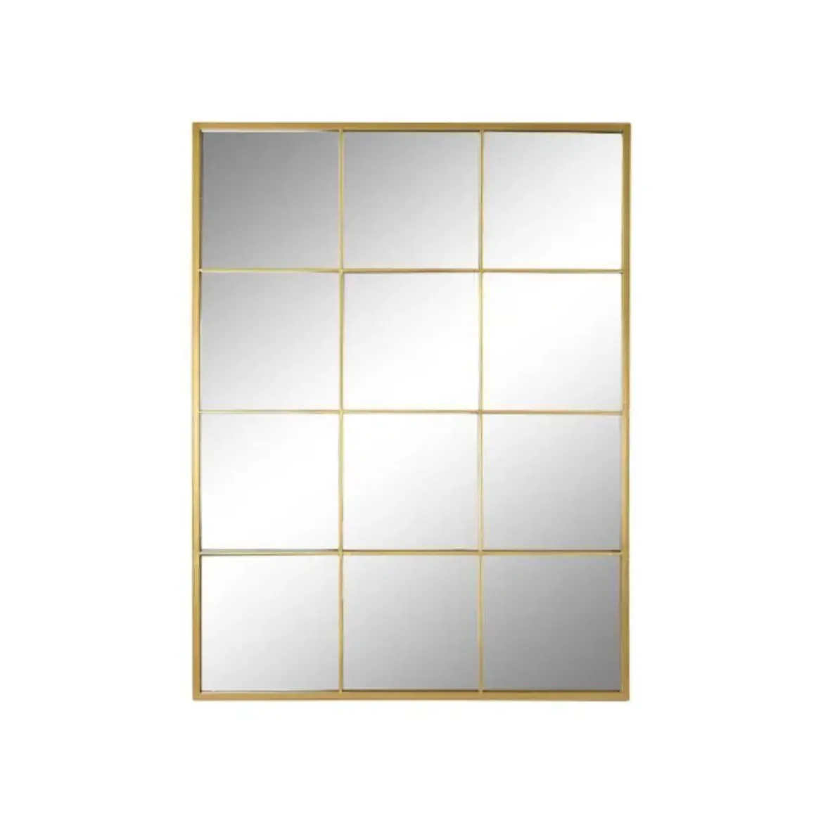 Espejo de Pared de Cristal y Hierro Dorado de 90x120 cm ES-198819