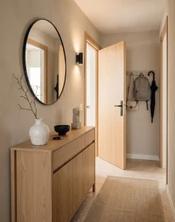 Espejo de Pared de Cristal y Hierro Negro de 120 cm ES-211495