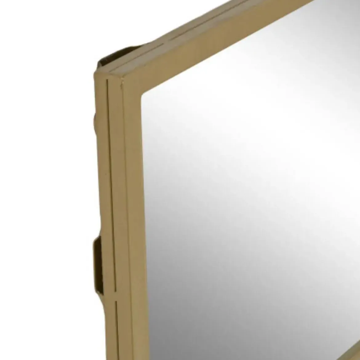Espejo de Pared Vertical de Cristal y Hierro Dorado de 90 cm ES-215377