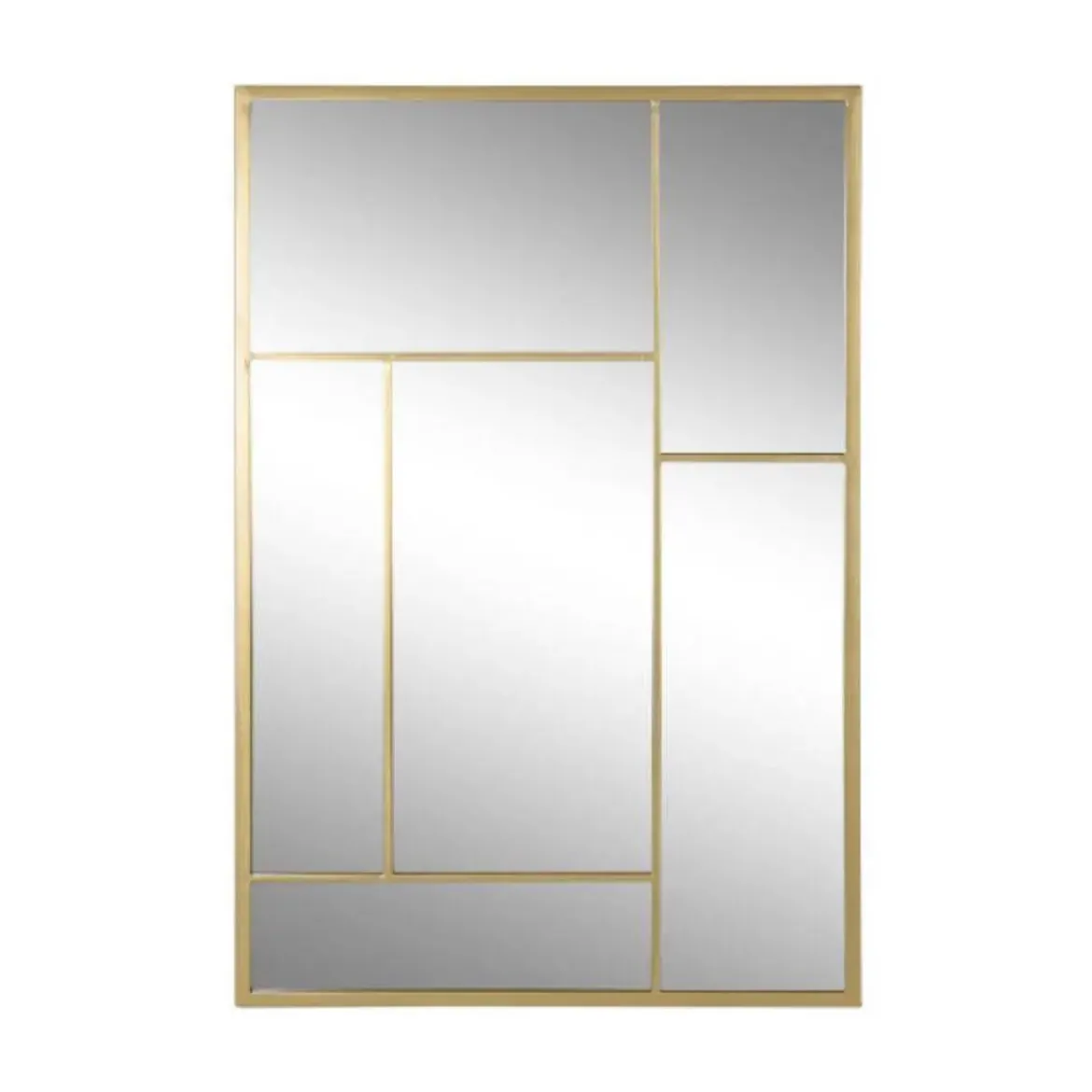 Espejo de Pared Vertical de Cristal y Hierro Dorado de 90 cm ES-215377