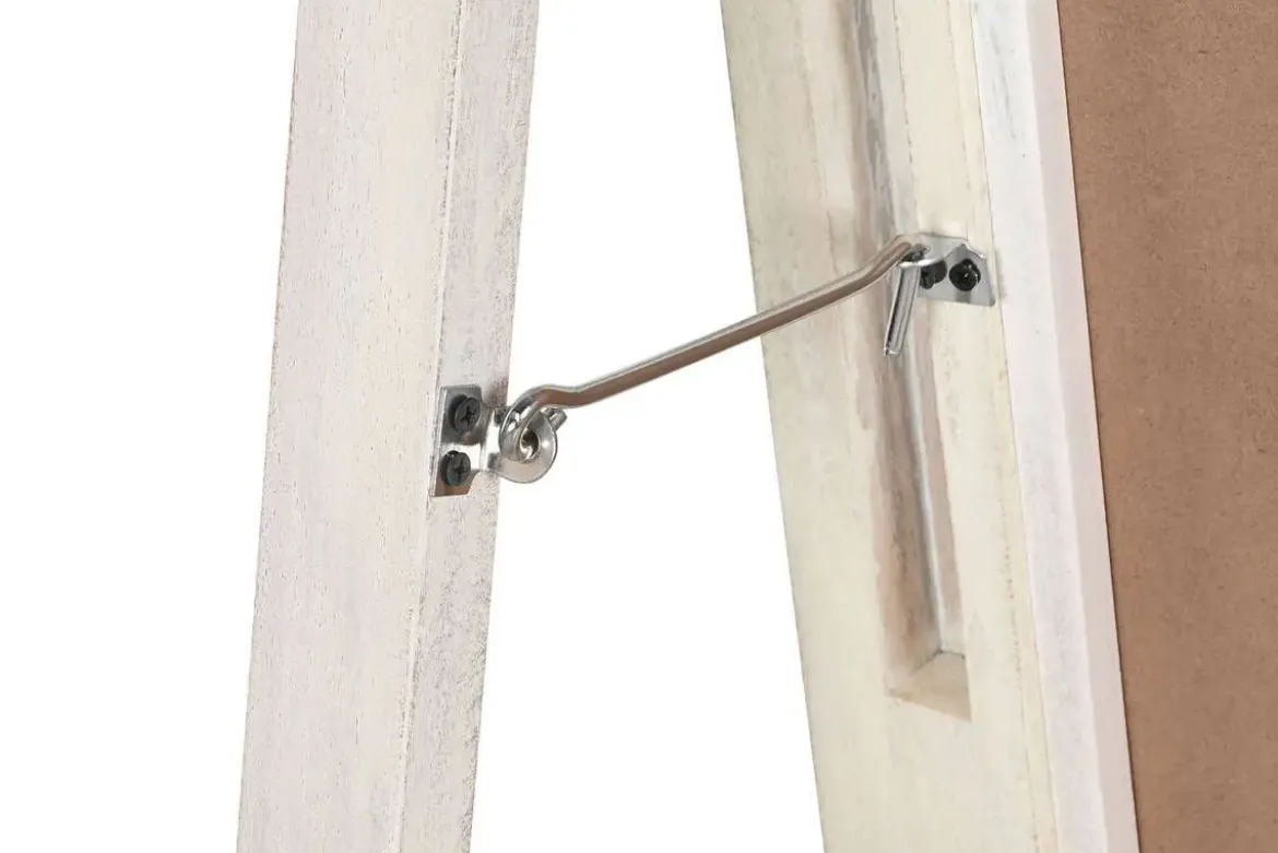 Espejo de Pie Vestidor Mango y Ratán Blanco Roto MB-215078