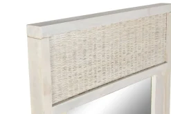 Espejo de Pie Vestidor Mango y Ratán Blanco Roto MB-215078