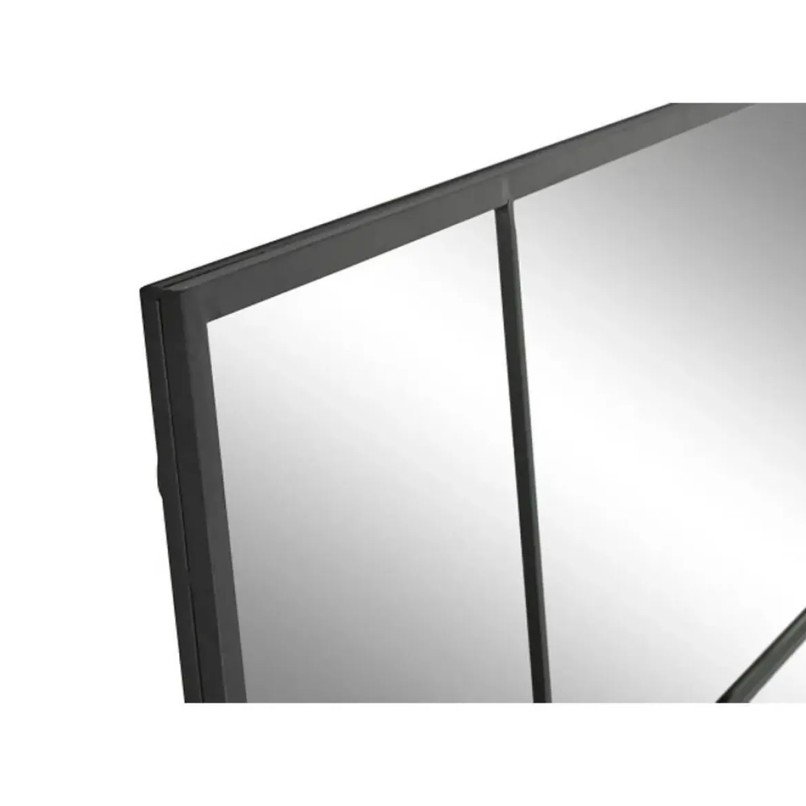 Espejo Geométrico de Pared de Cristal y Hierro Negro de 90x180 cm ES-215376
