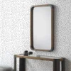 Espejo rectangular de madera con cantos de metal en acabado natural GABAR 10956