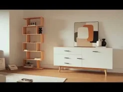 Estantería Alta de Salón Asimétrica en Melamina Mauvella ELBA A031EL32MAU