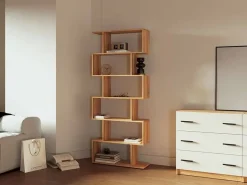 Estantería Alta de Salón Asimétrica en Melamina Mauvella ELBA A031EL32MAU