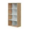 Estantería alta roble nodi y blanco Artik de melamina 015419W