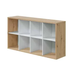 Estantería alta roble nodi y blanco Artik de melamina 015419W
