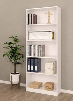 Estantería blanca Artik de melamina con 5 baldas 005626A