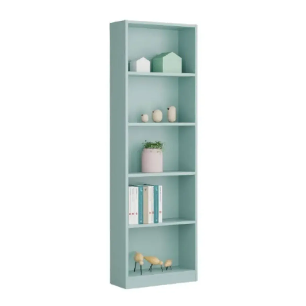 Estantería blanca de 5 estantes color verde acqua 005422J