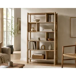 Estantería de Madera de Acacia con Cuerda MB-226691
