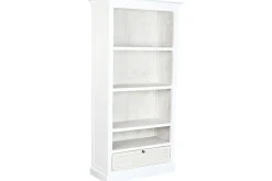 Estantería de Madera de Mango Blanco Envejecido con Cajón MB-219423