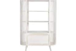 Estantería de Madera de Mango Blanca 116 cm MB-206306