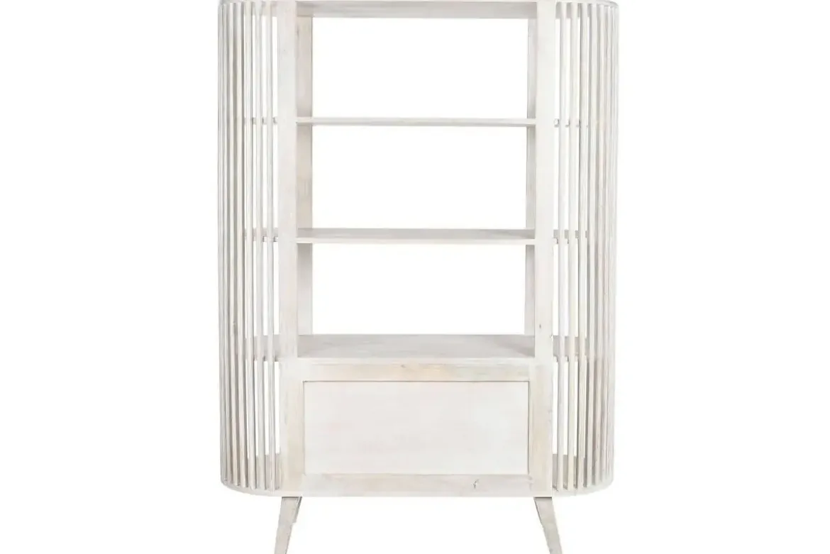 Estantería de Madera de Mango Blanca 116 cm MB-206306