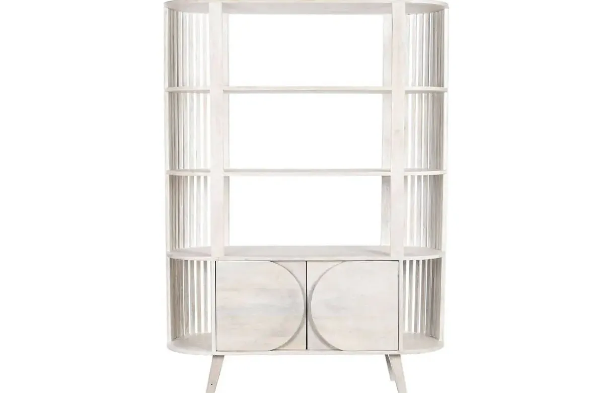 Estantería de Madera de Mango Blanca 116 cm MB-206306