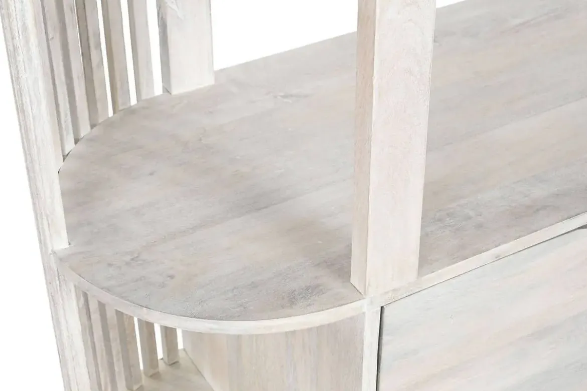 Estantería de Madera de Mango Blanca 116 cm MB-206306