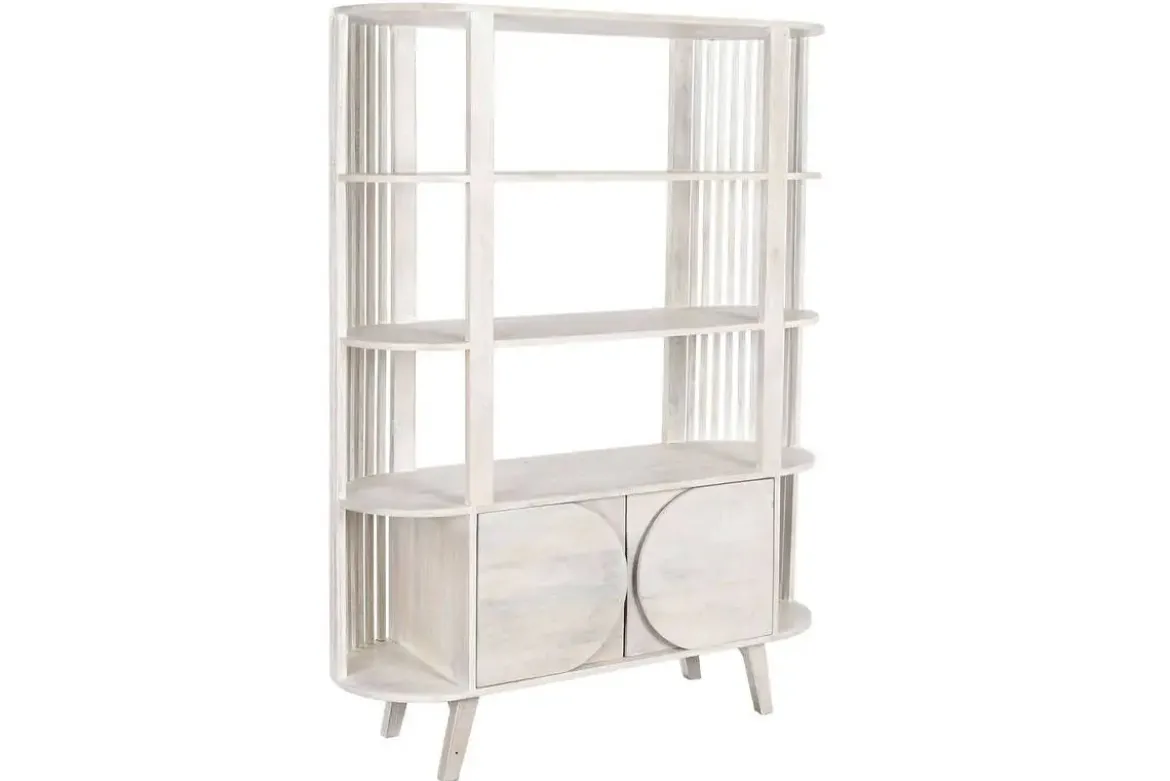 Estantería de Madera de Mango Blanca 116 cm MB-206306