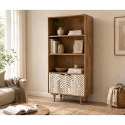Estantería de Madera de Mango Blanca MB-212182