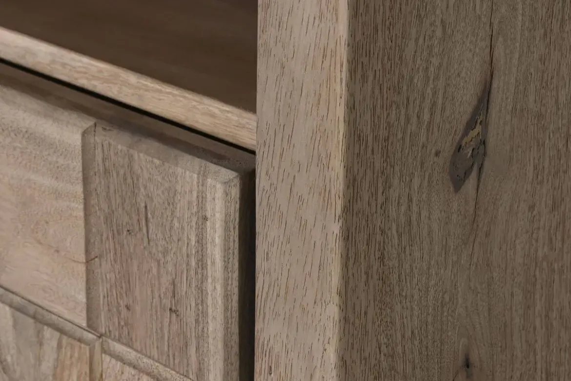 Estantería de Madera de Mango Natural 3 Puertas MB-215236