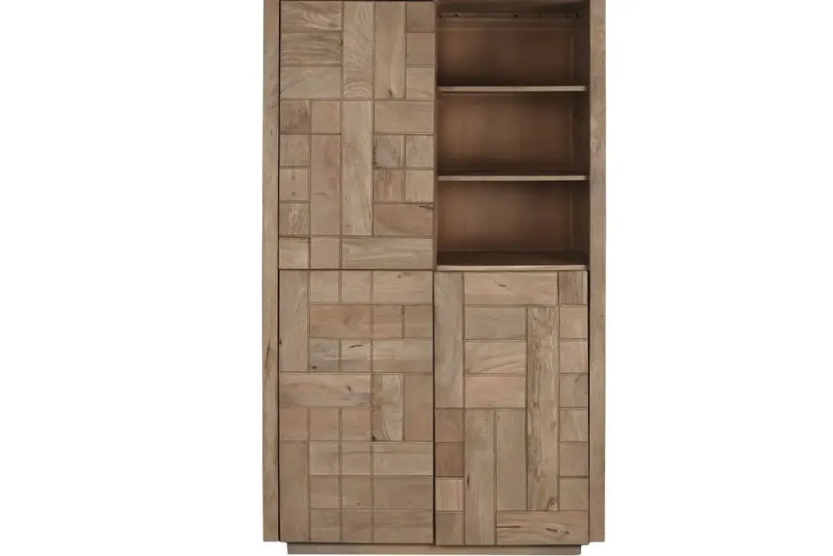 Estantería de Madera de Mango Natural 3 Puertas MB-215236