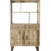 Estantería de Madera de Mango Natural y Metal MB-180126