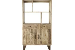 Estantería de Madera de Mango Natural y Metal MB-180126