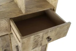 Estantería de Madera de Mango Natural y Metal MB-180126