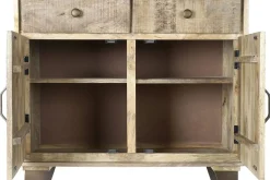 Estantería de Madera de Mango Natural y Metal MB-180126
