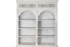 Estantería de Madera Tallada en Blanco MB-220358