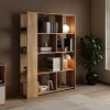 Estantería de Salón de 129 cm Asimétrica en Melamina Mauvella ELBA A031EL29MAU