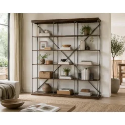 Estantería Industrial de Madera Sheesham y Metal MB-201505