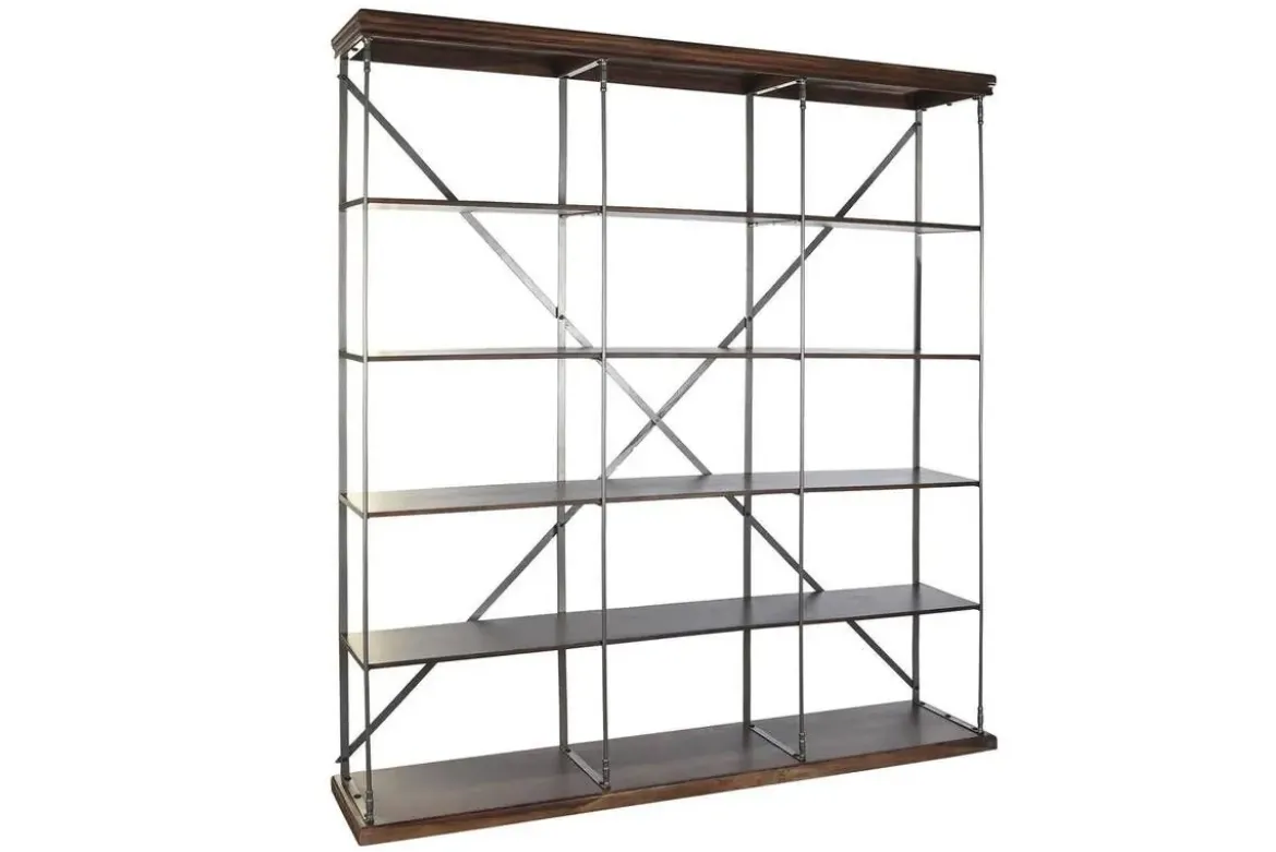 Estantería Industrial de Madera Sheesham y Metal MB-201505