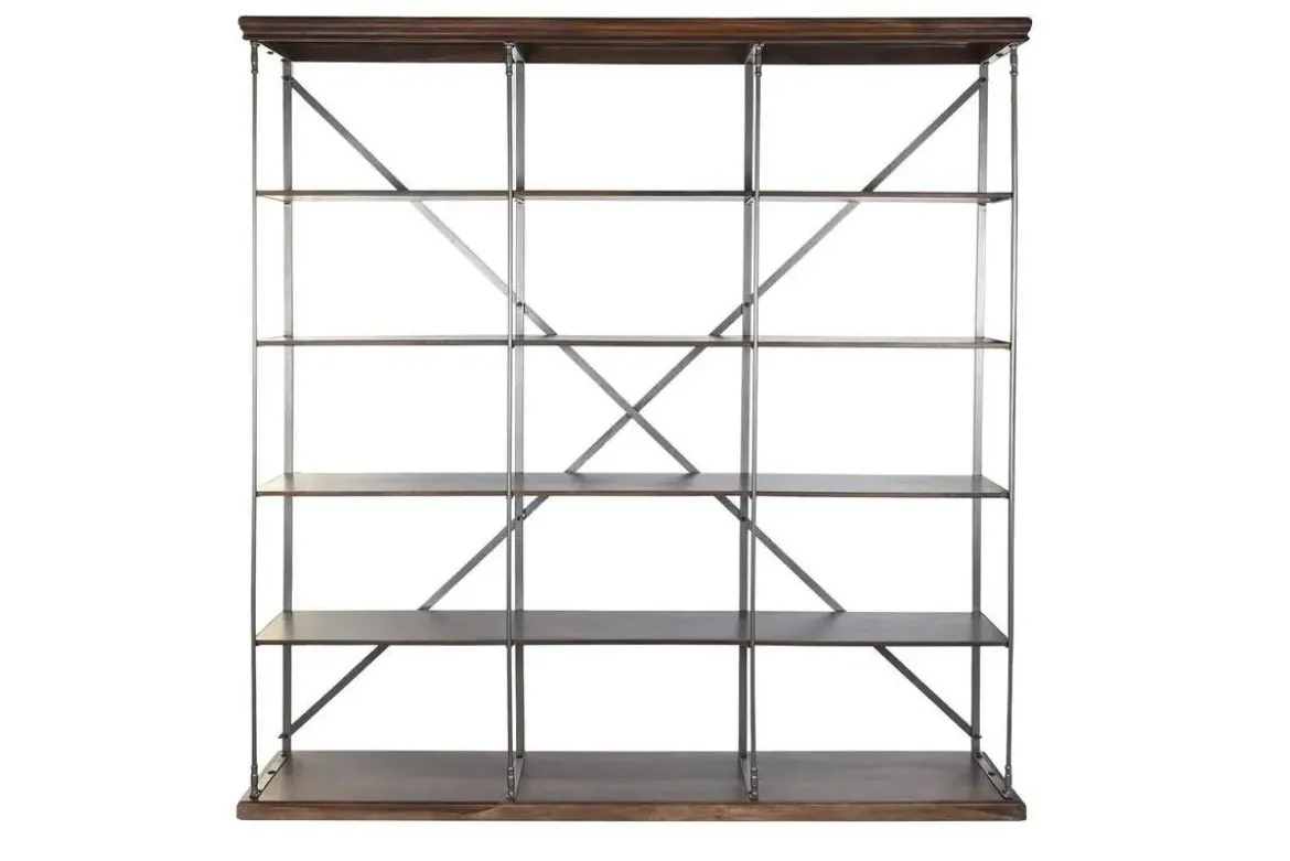 Estantería Industrial de Madera Sheesham y Metal MB-201505