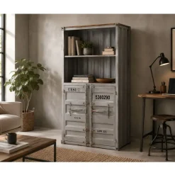 Estantería Industrial Metal y MDF Container Color Gris MB-217354