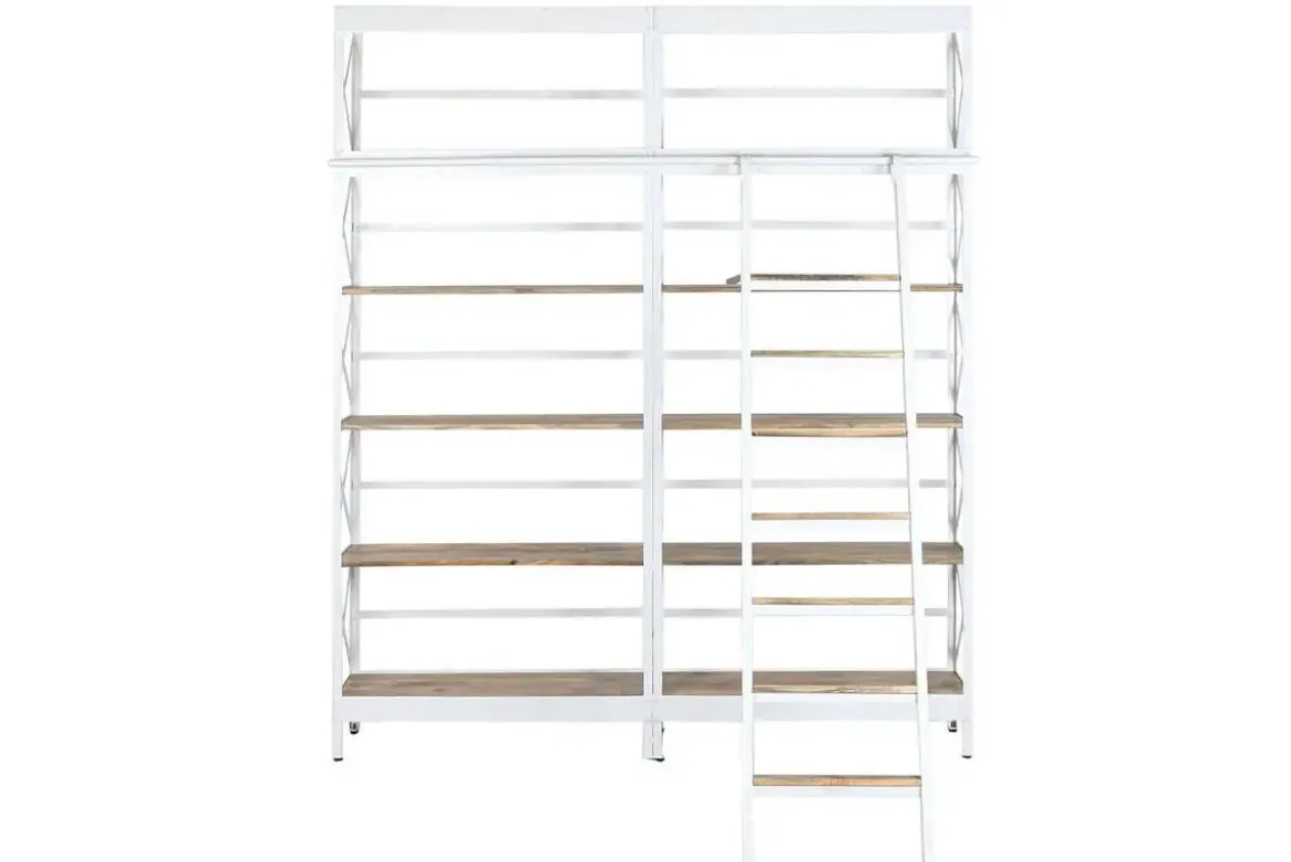 Estanteria con Escalera Metal-Madera de Mango 220 cm MB-218893