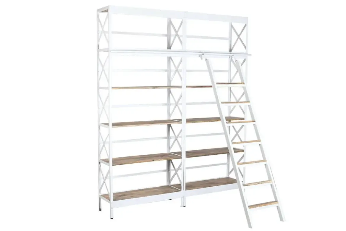 Estanteria con Escalera Metal-Madera de Mango 220 cm MB-218893