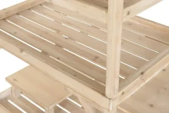 Expositor de Madera Natural con Ruedas de Abeto de 115 cm MB-224501