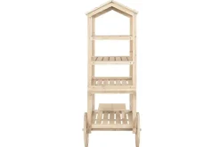 Expositor de Madera Natural con Ruedas de Abeto de 115 cm MB-224501