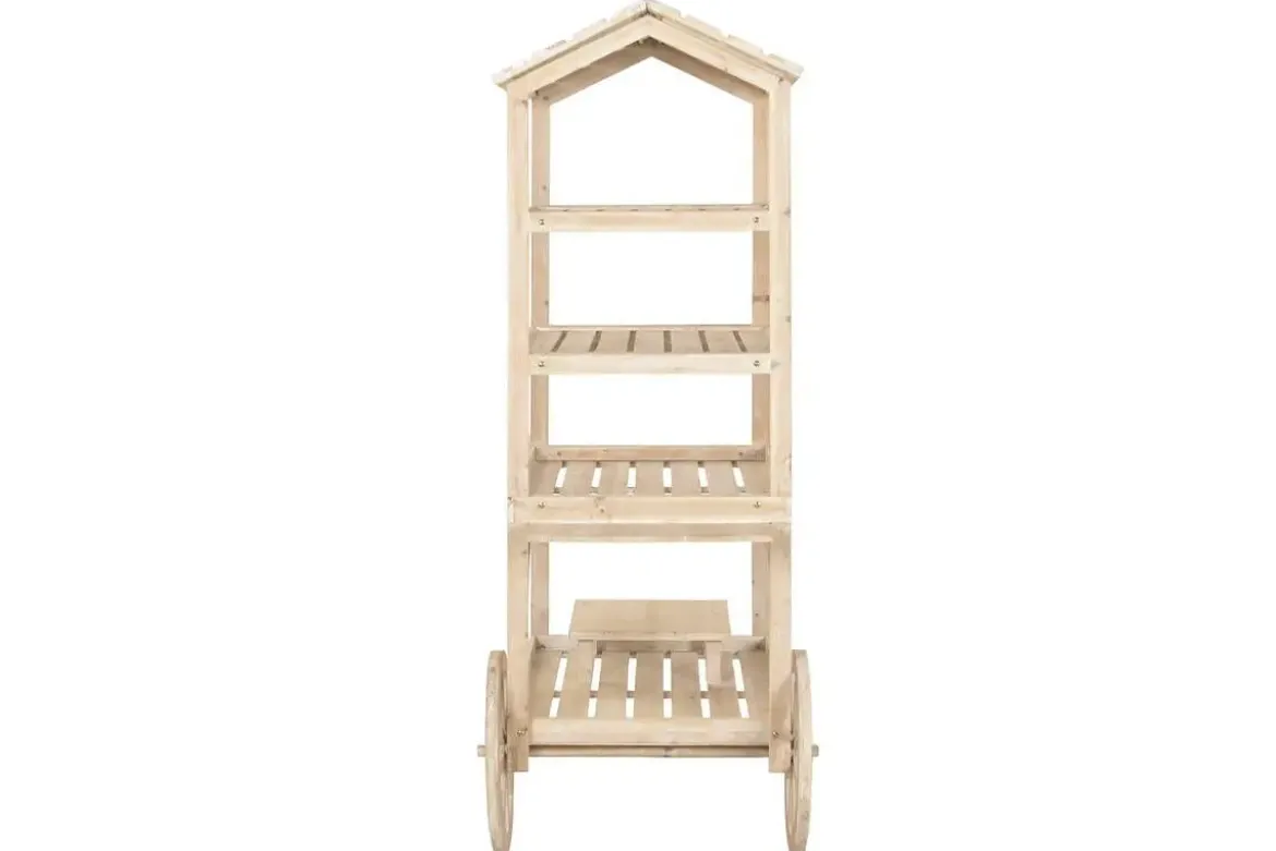 Expositor de Madera Natural con Ruedas de Abeto de 115 cm MB-224501